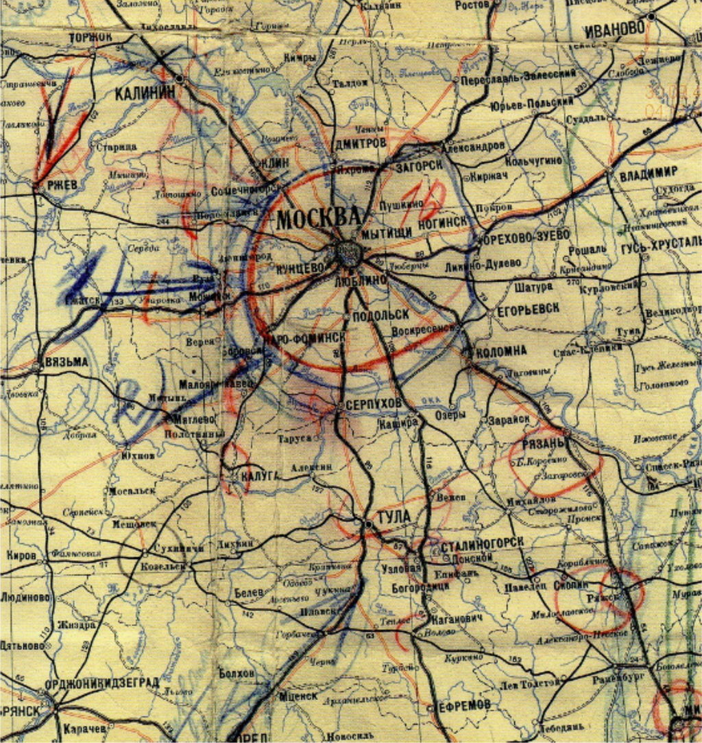 Карта обороны москвы ноябрь 1941 года